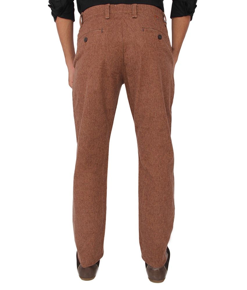 Red Flame Brown Slim Basic Trouser 