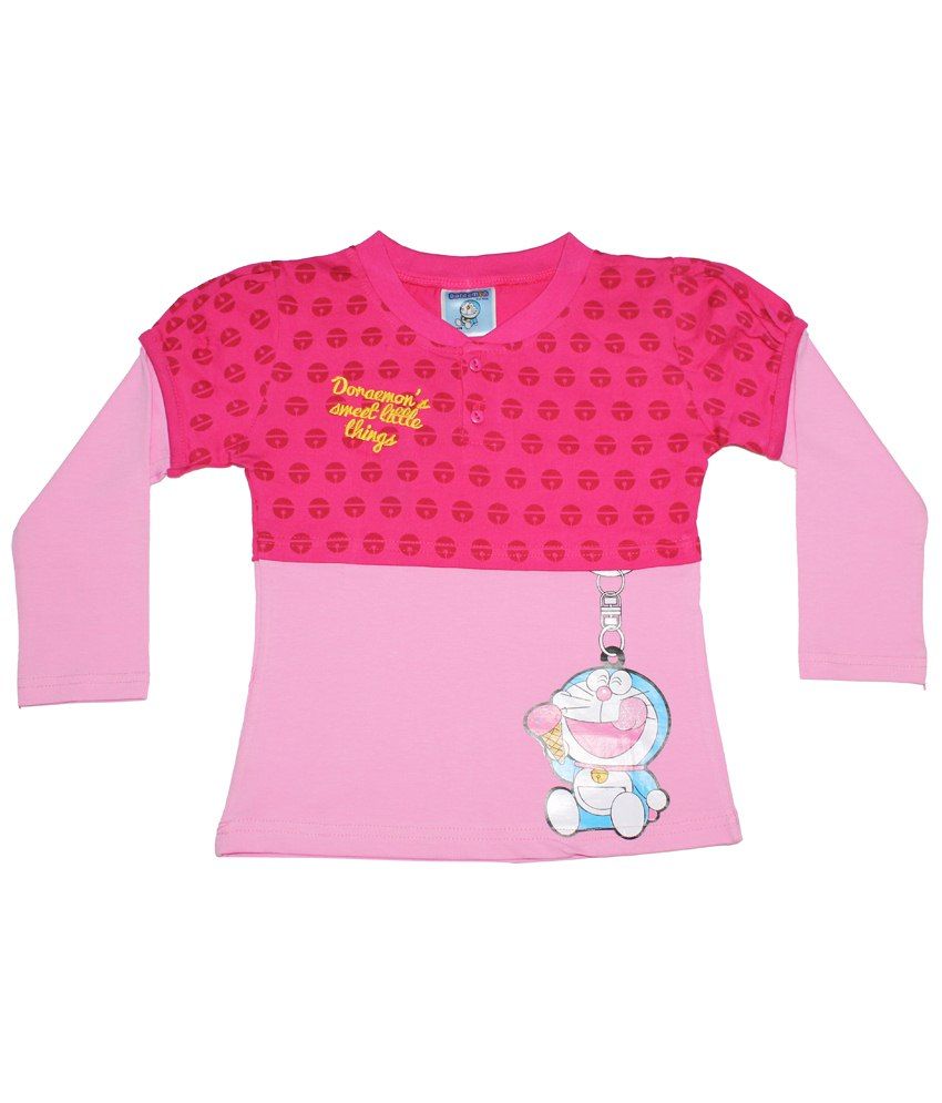 Doraemon Pink Shrug Puff T Shirt for Girls - Buy Doraemon ...