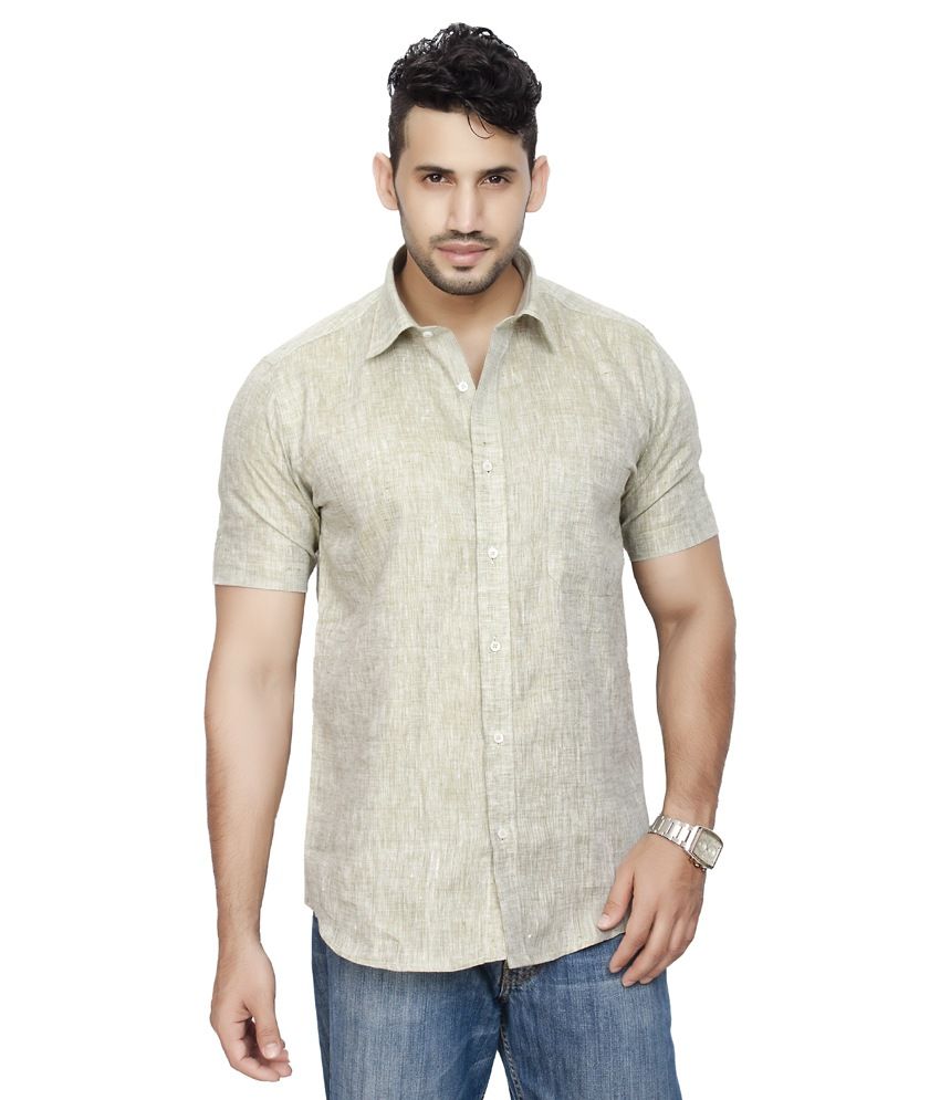 All Seasons Khaki Linen Formal Shirt - Buy All Seasons Khaki Linen ...