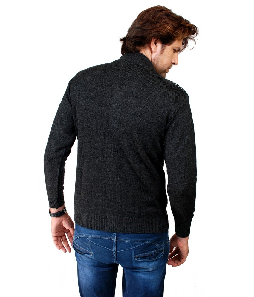 Dignity Clothing Gray Acrylic Front Open Argyle Sweater Buy Dignity