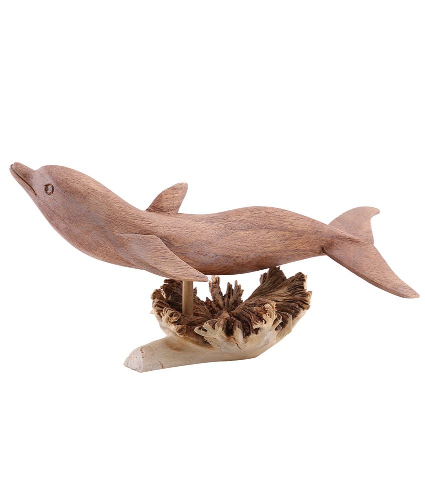 Furncoms Brown Wooden Dolphin Antique: Buy Furncoms Brown Wooden ...