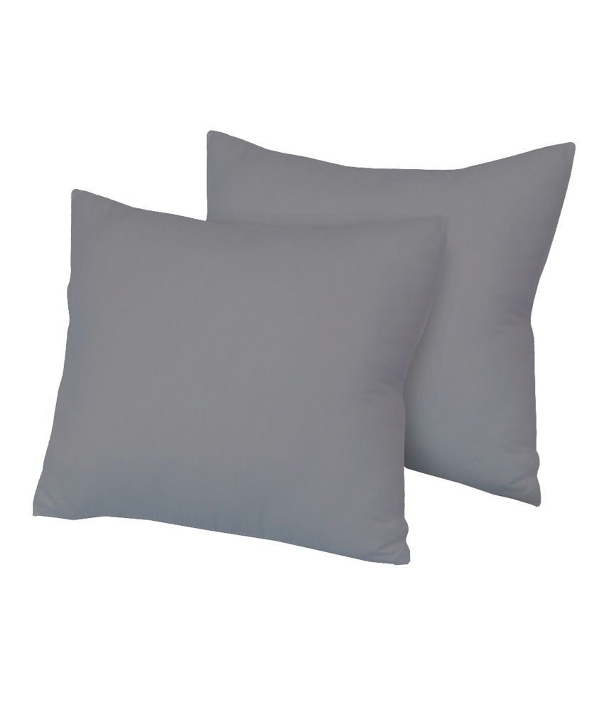 MISR Gray Cotton Plain Cushion Covers Set Of 2 Buy Online at Best