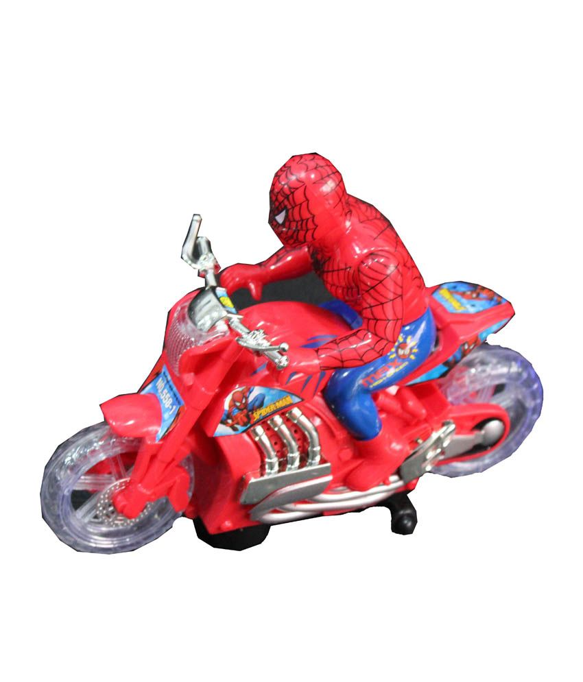 Scrazy Red And Blue Plastic Spider-Man Motorcycle Toy - Buy Scrazy Red