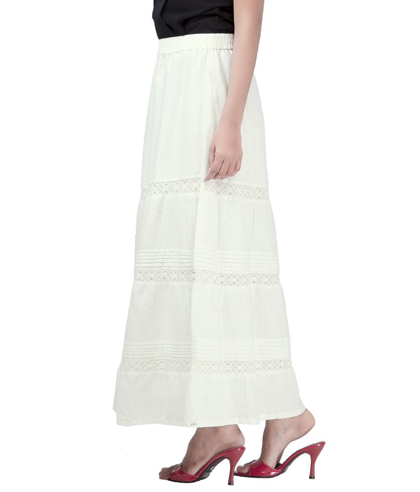 Buy SFDS White Cotton Maxi Skirt Online at Best Prices in India - Snapdeal