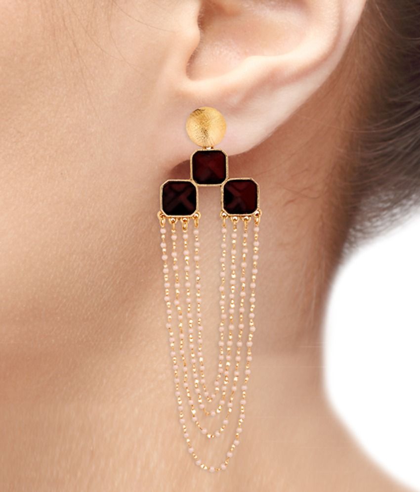 Thejewelbox Black Pearl Hanging Earrings Thejewelbox Black Pearl Hanging Earrings