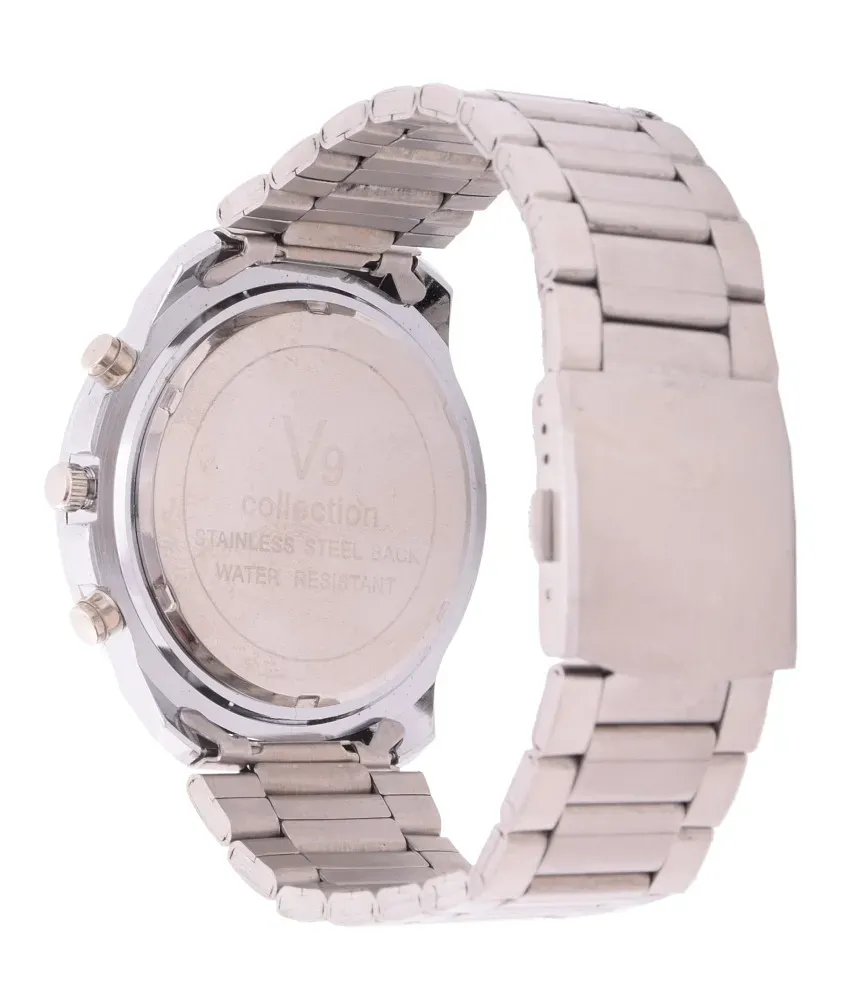 V9 Collection Silver Round Analog Watch Buy V9 Collection Silver