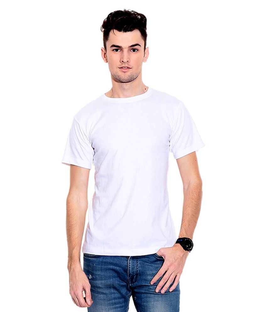 Mogo Apparels White Cotton Blend T-shirt - Buy Mogo Apparels White ...