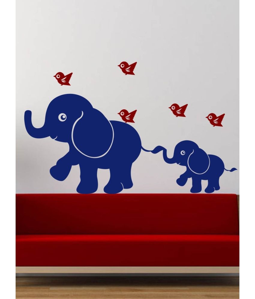 Trends On Wall Blue Elephant Family Wall Sticker Buy Trends On Wall Blue Elephant Family Wall