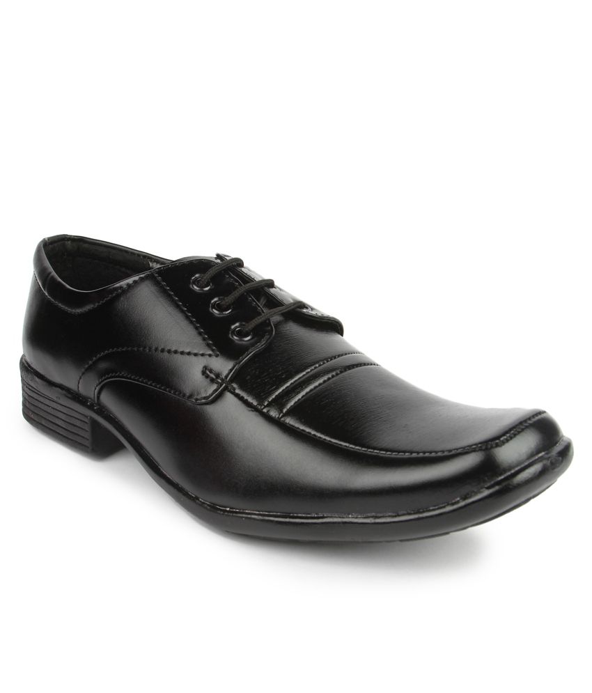 LIVA Black Leather Formal Shoes Price in India- Buy LIVA Black Leather ...