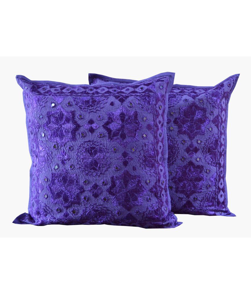 Monil Purple Ethnic Cotton Cushion Cover- Set Of 2: Buy Online at Best Price | Snapdeal