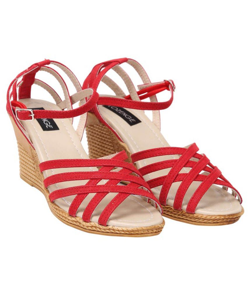 Lozenge Red Wedges Heel Sandals Price in India Buy Lozenge Red Wedges