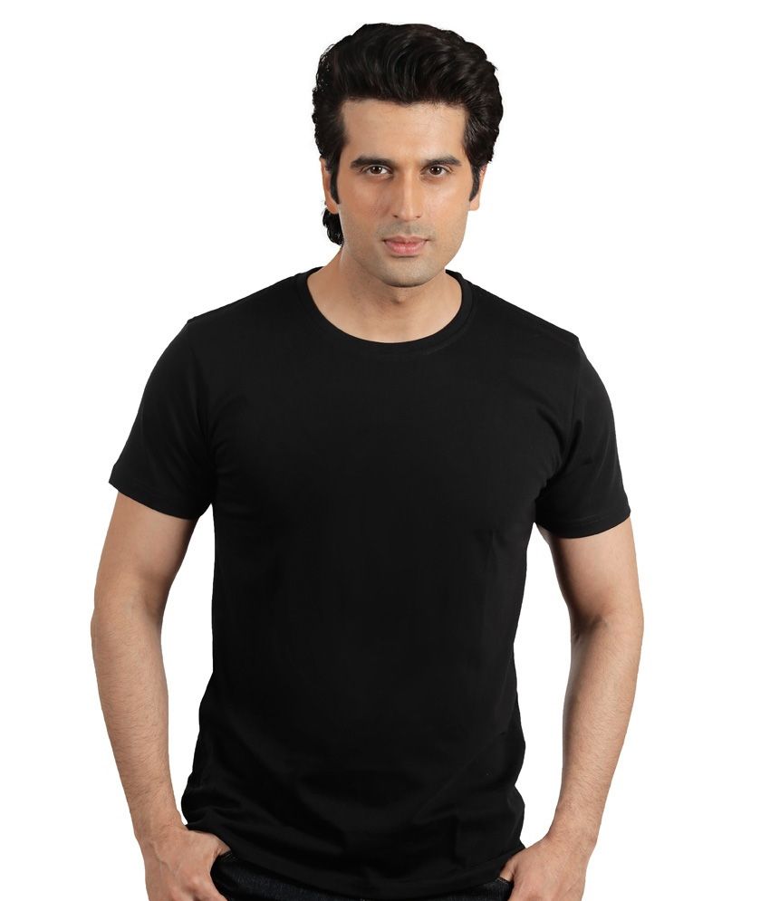 Aryaa International Black Cotton Blend T Shirt - Buy Aryaa ...