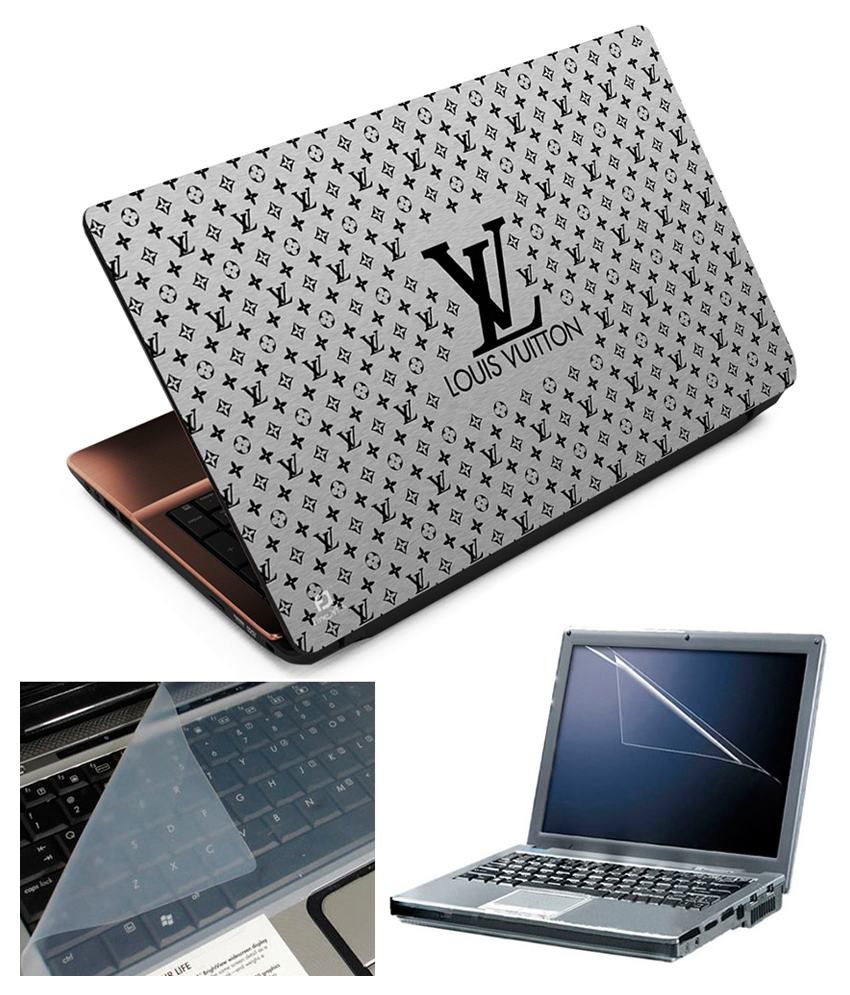Finearts Louis Vuitton Textured Printed Laptop Skin with Screen Guard and Keyboard Protector ...