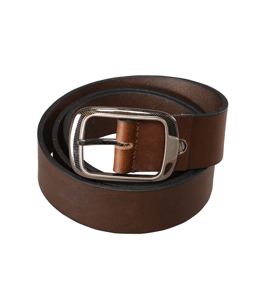 Leather Junction Brown Leather Pin Buckle Belts For Men: Buy Online at ...