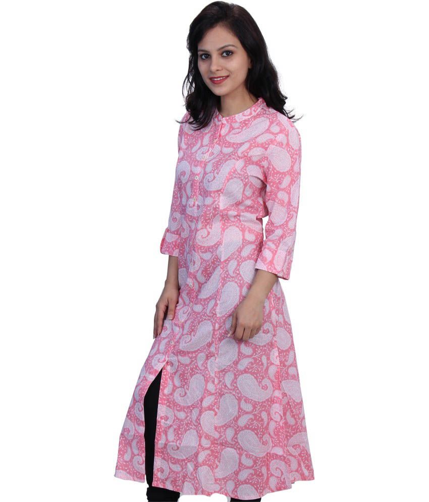Satrangi Bazar Pink Cotton Kurti Buy Satrangi Bazar Pink Cotton Kurti