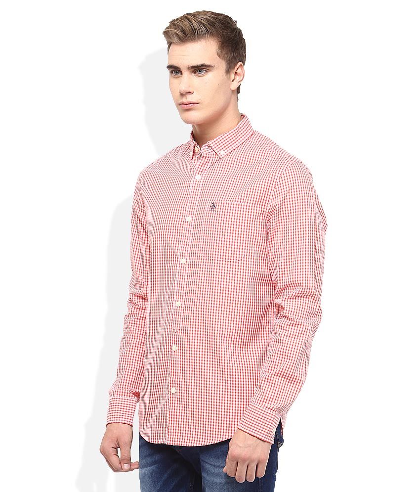 Original Penguin Red Checkered Shirt - Buy Original Penguin Red ...