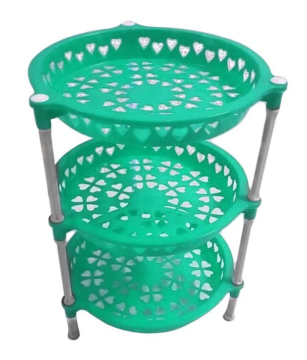 Supertech Rose Shape Blue Kitchen Rack Stand For Fruit S And Supertech Round Shape Green Kitchen Rack Stand For Fruit S And Vegetables