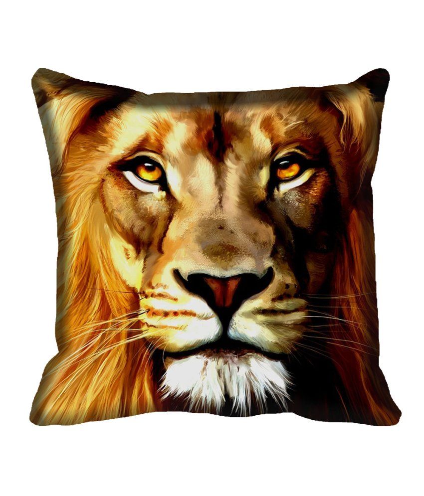 meSleep Lion Face Digital Printed Cushion Cover 16x16 Buy Online at