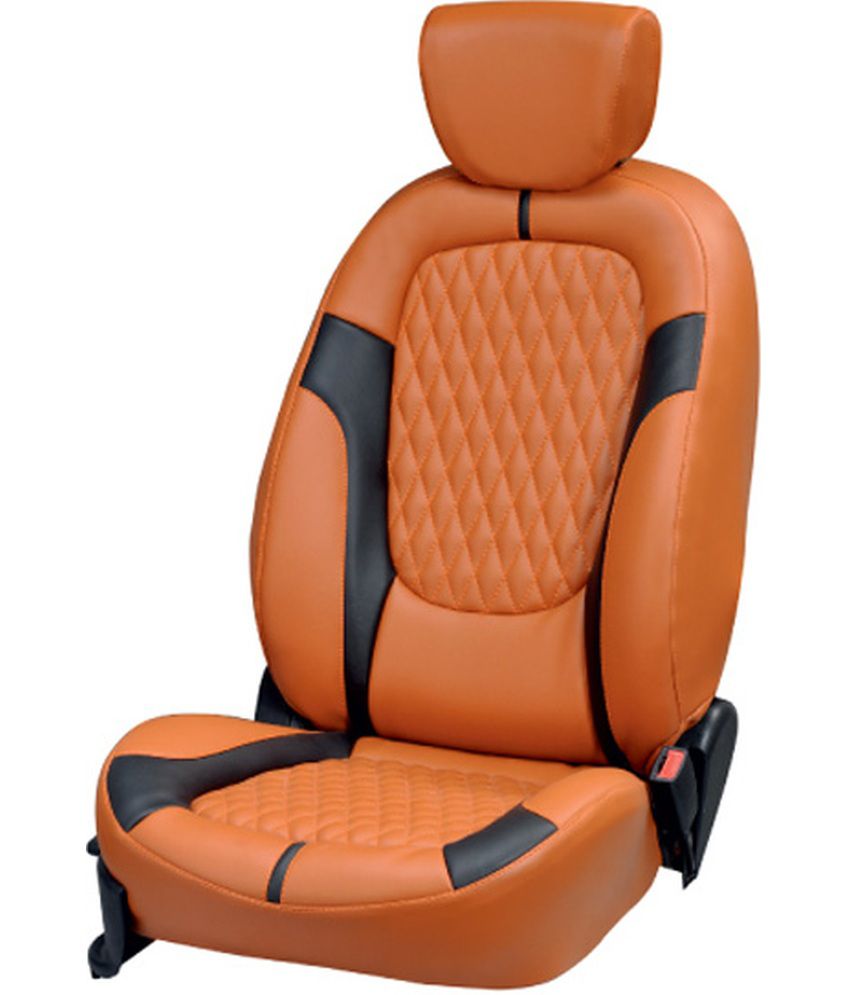 Elaxa Orange Car Seat Covers For Maruti WagonR: Buy Elaxa Orange Car