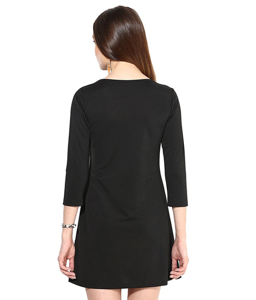 Calgari Black Polyester Elastane Dress - Buy Calgari Black Polyester ...