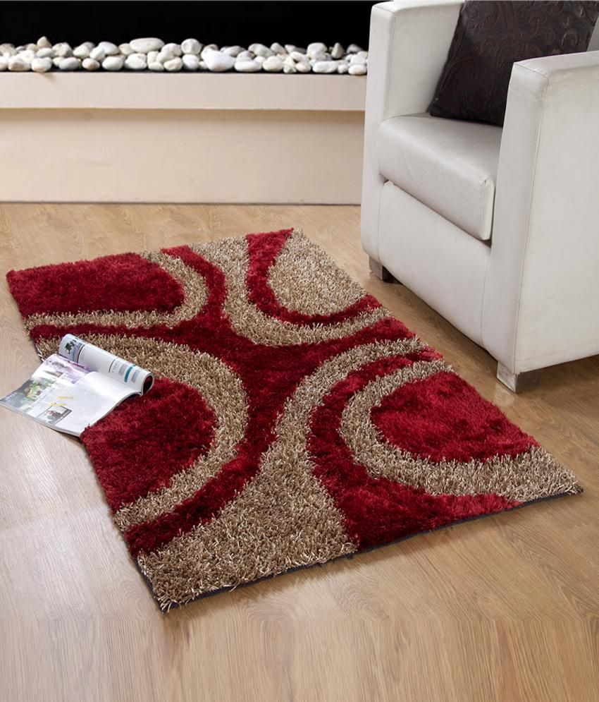 Looop Attractive Maroon Contemporary Shaggy Carpet 4x6 Ft. - Buy Looop Attractive Maroon Contemporary Shaggy Carpet 4x6 Ft. Online at Low Price - Snapdeal