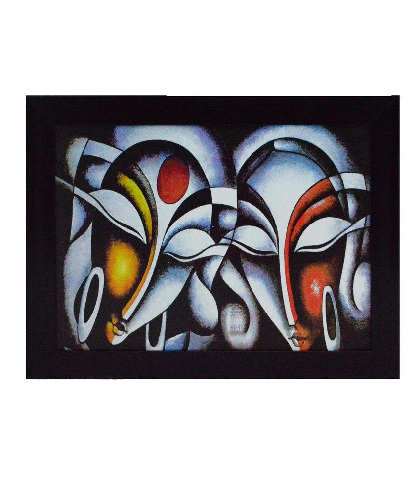     			eCraftIndia Abstract Figures Satin Matt Texture Framed UV Art Print