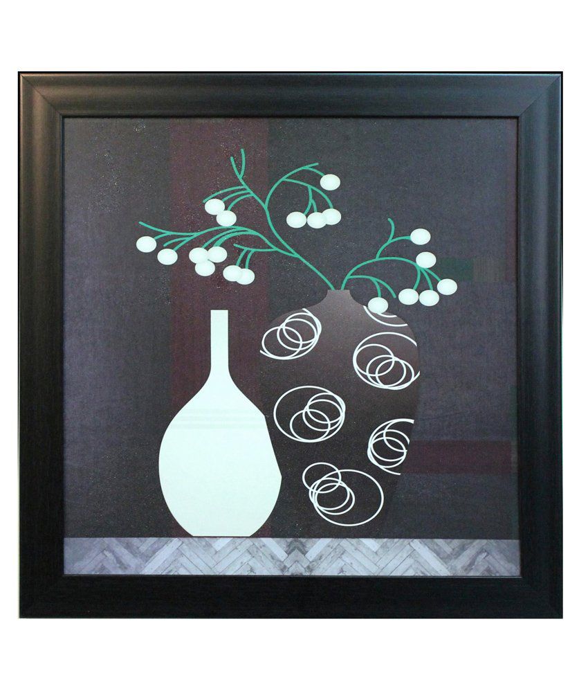     			eCraftIndia Grey and White Synthetic Wood Still Life Painting