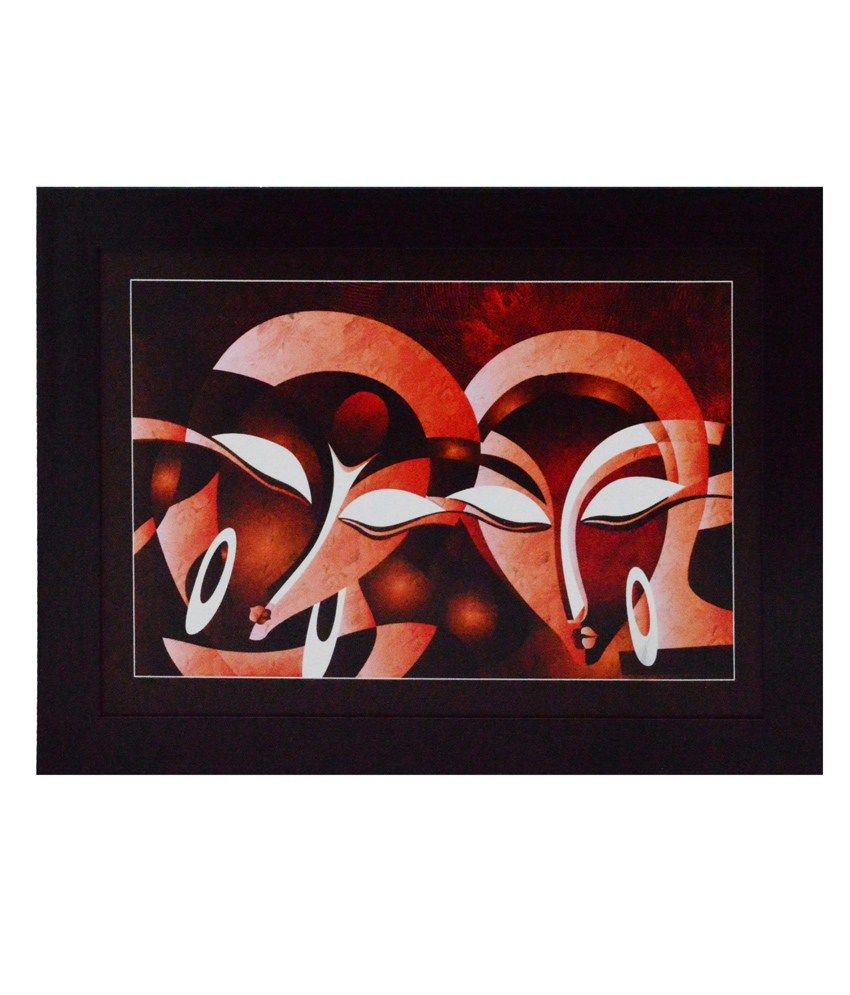     			eCraftIndia Abstract Figures Satin Matt Texture Framed UV Art Print