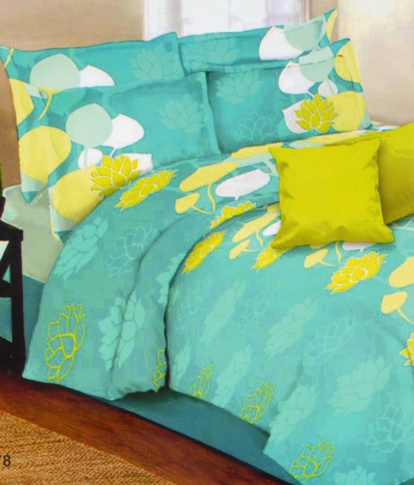 krishna Curtains Single Bed Sheets With Three Matching Pillow Cover Set