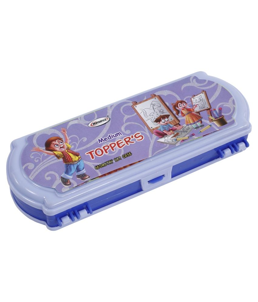 purple plastic pencil box