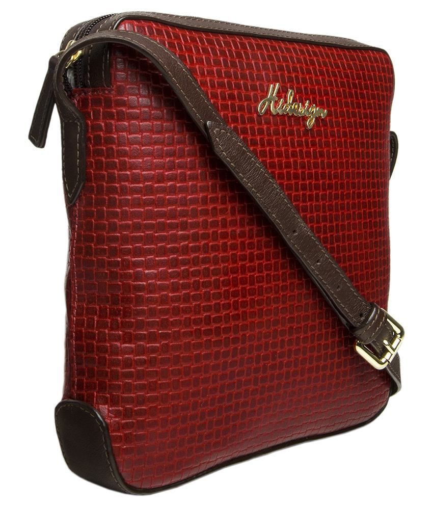 Hidesign Jakarta Red Leather Sling Bag - Buy Hidesign Jakarta Red Leather Sling Bag Online at 