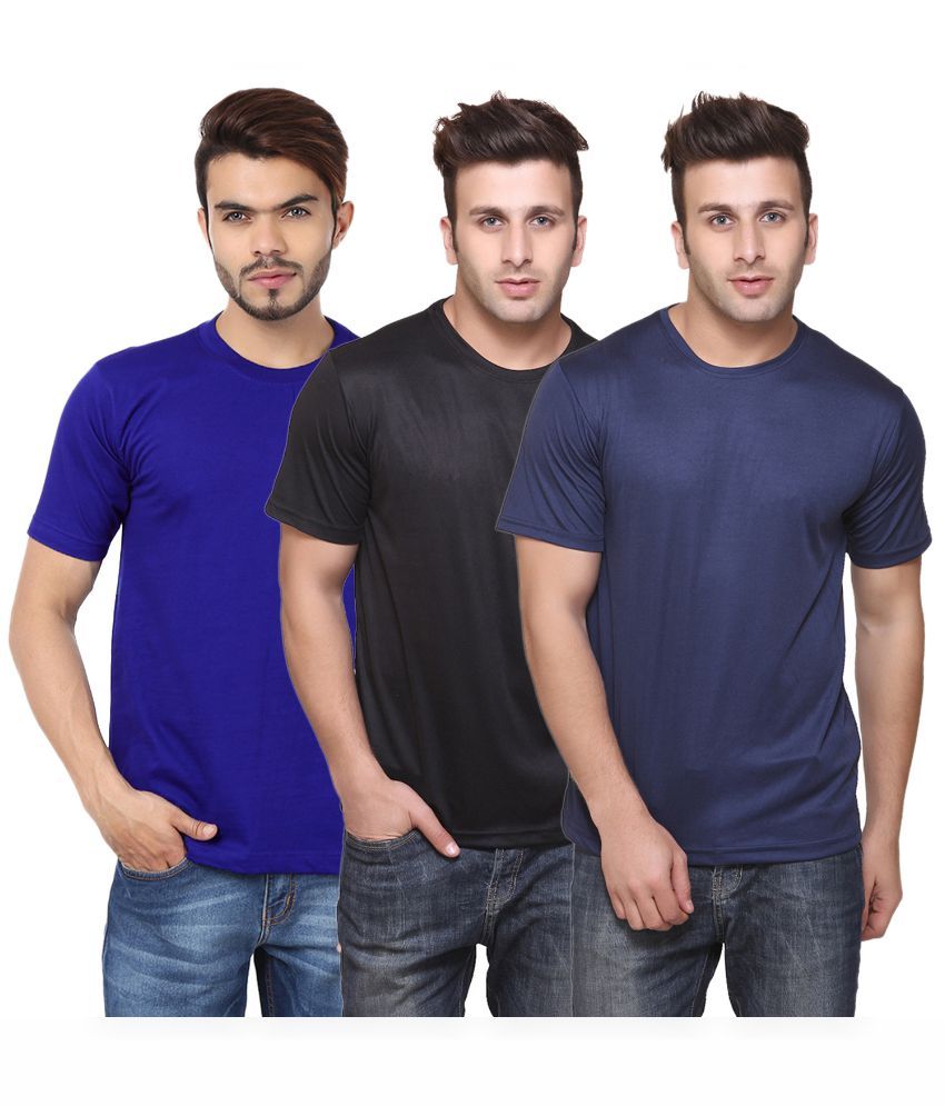     			Funky Guys Multicolor Cotton Blend T - Shirt - Pack of 3