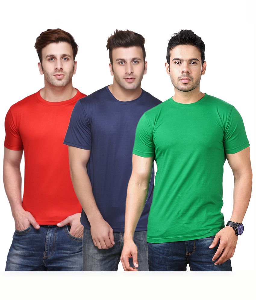     			Funky Guys Multicolor Cotton Blend T - Shirt - Pack of 3