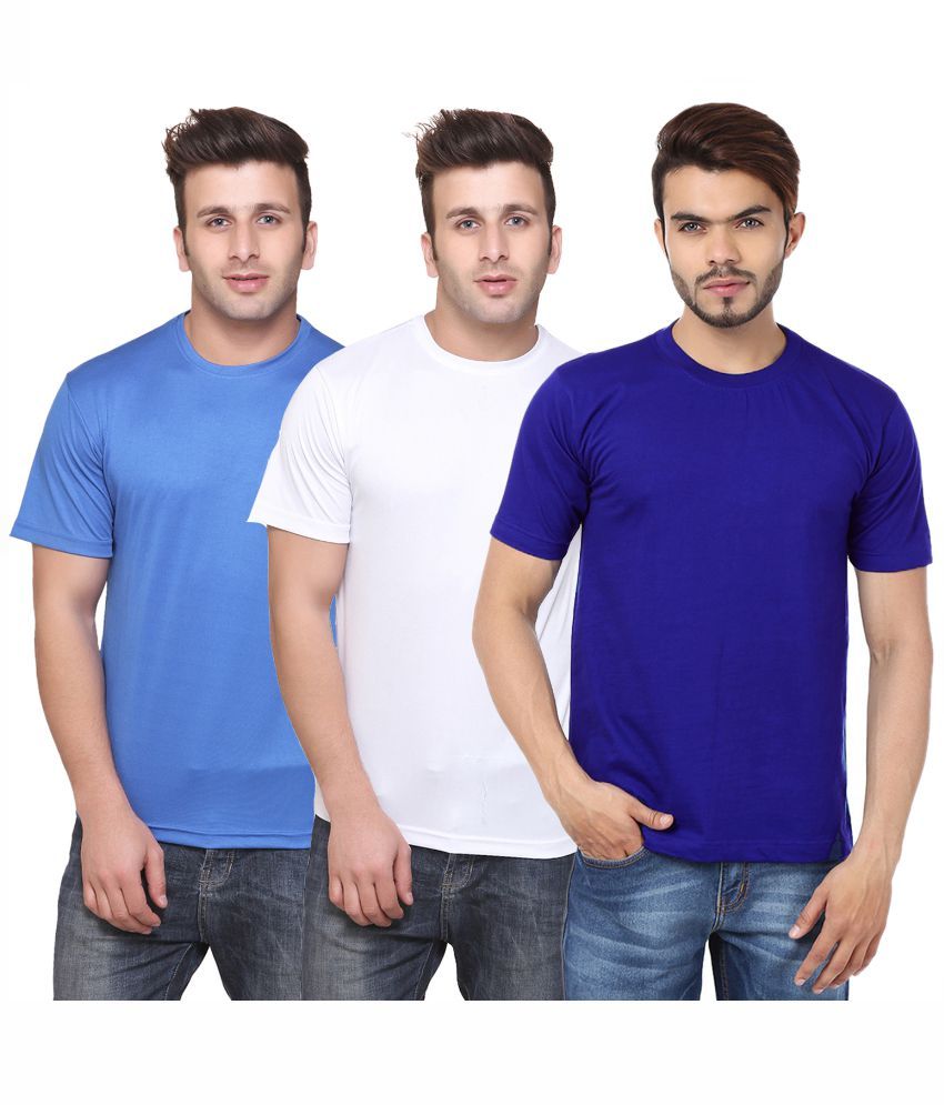     			Funky Guys Polyester Slim Fit Solid Half Sleeves Men's Round Neck T-Shirt - ( Pack of 3 )