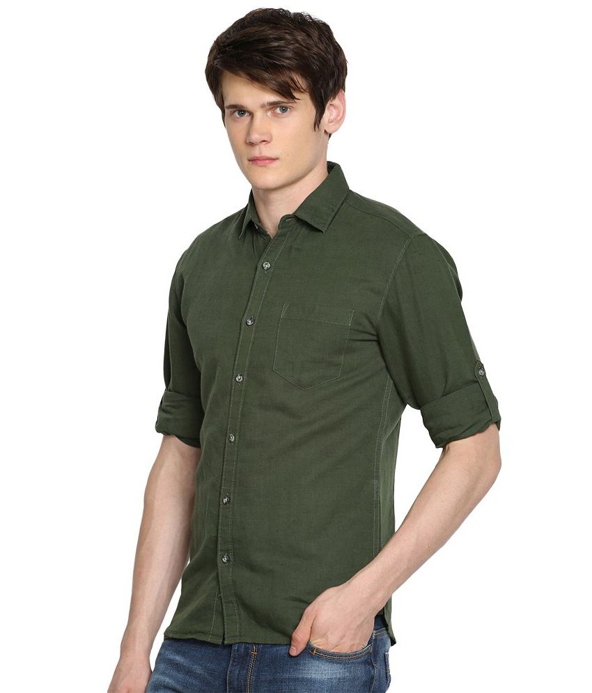 Passion Clothing Inc Green Cotton Blend Shirt - Buy Passion Clothing ...