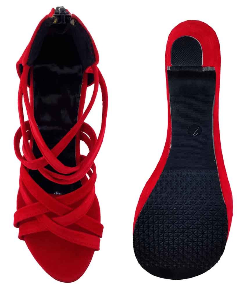 boohoo red sandals