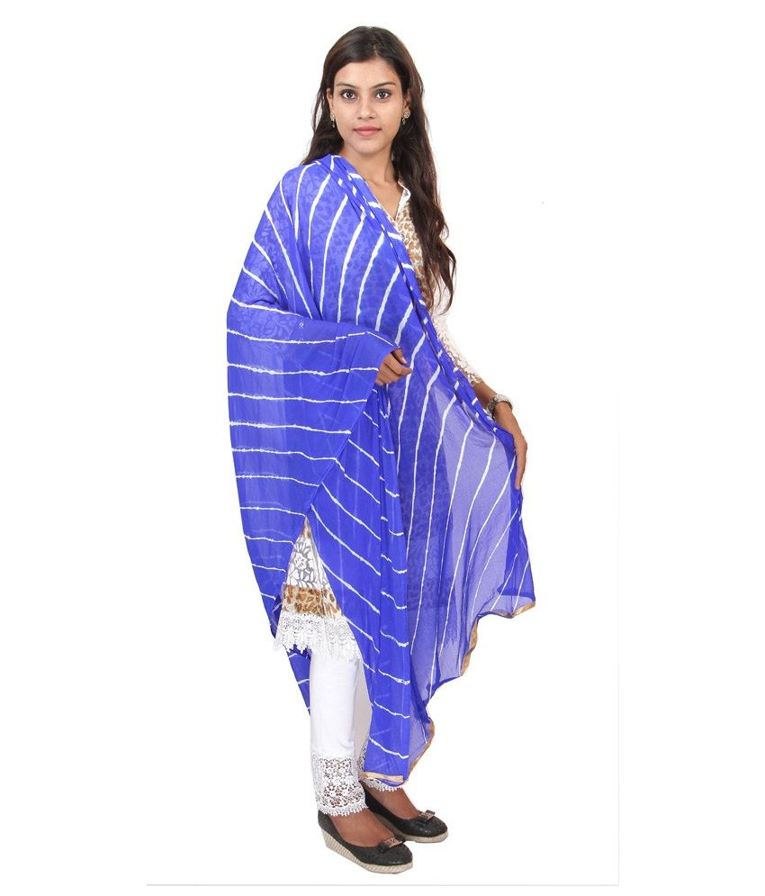 Veera Paridhaan Blue Pure Chiffon Dupattas Price in India - Buy Veera ...