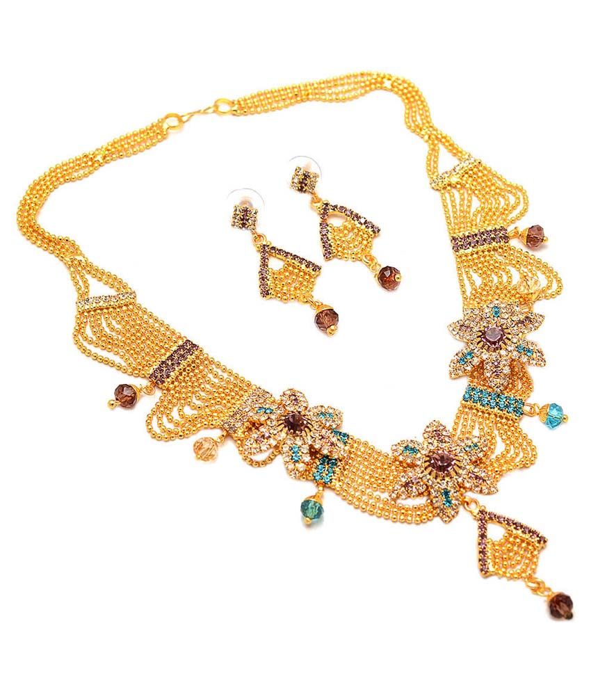     			Jewar Gold Plated Traditional Necklace Set