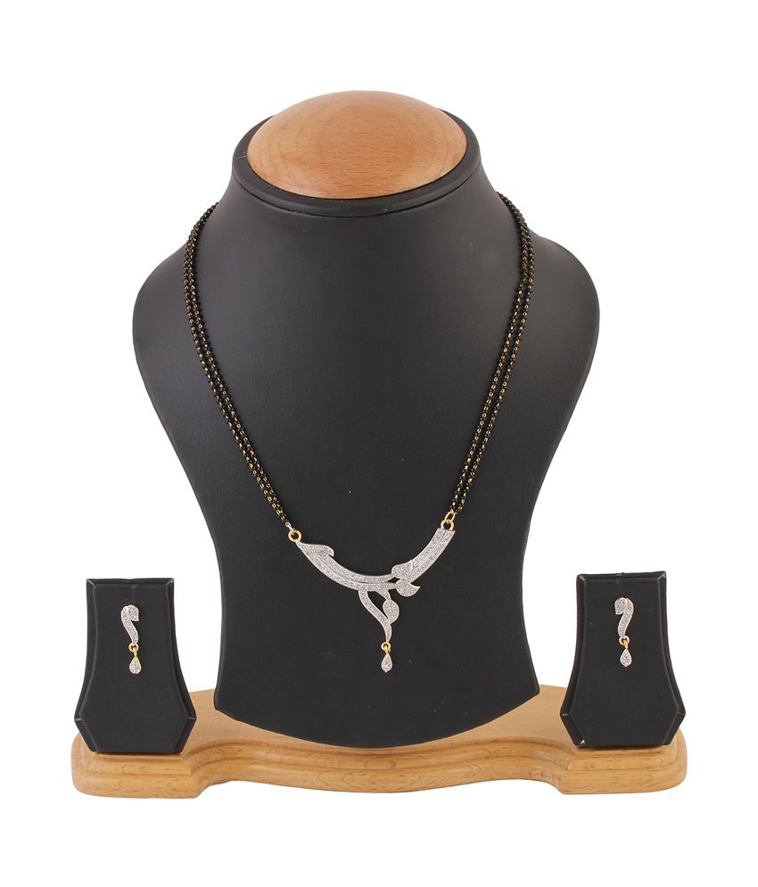     			Youbella Silver Alloy Mangalsutra Set With Chain