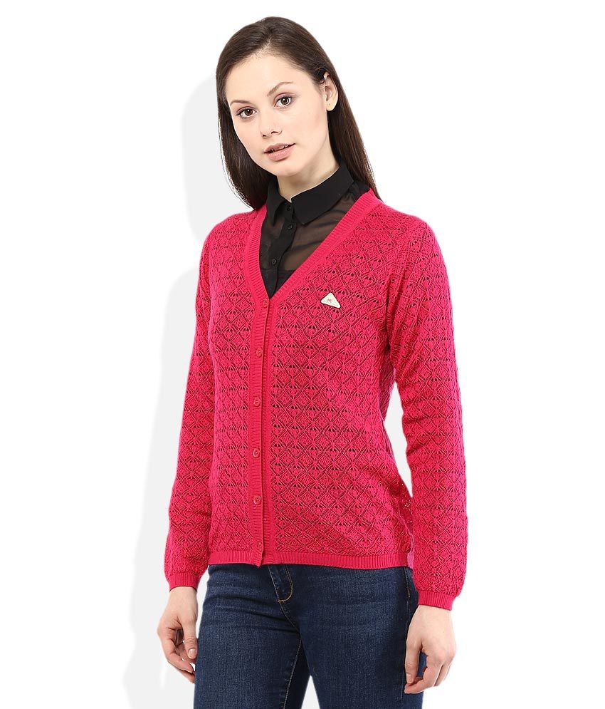 pink v neck cardigan