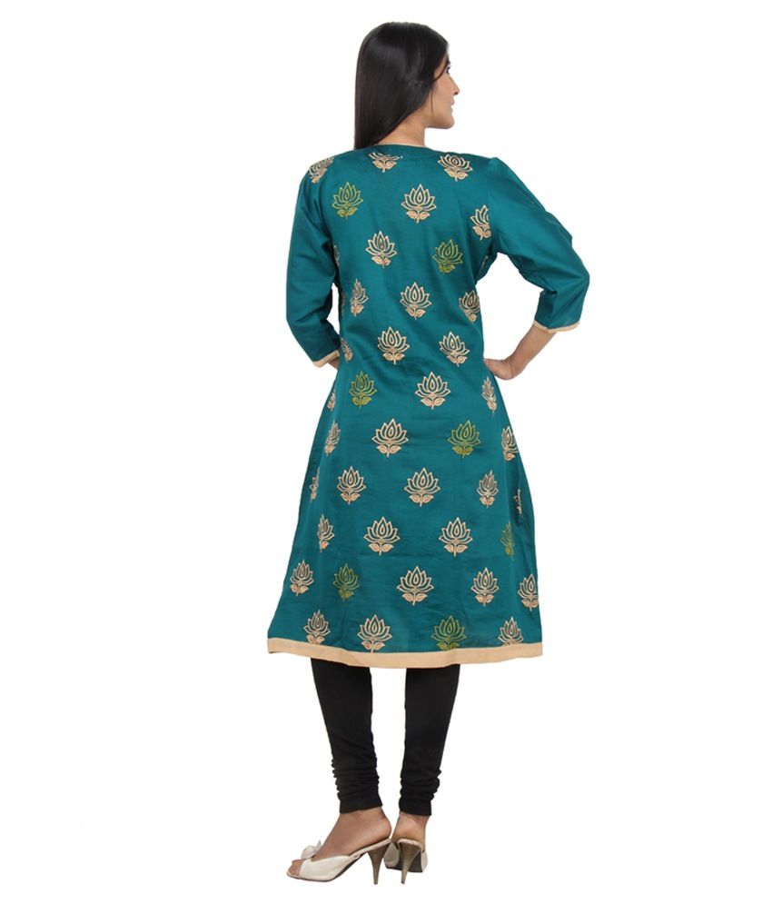 Mansi Fabrics Green Cotton Kurti Buy Mansi Fabrics Green Cotton Kurti