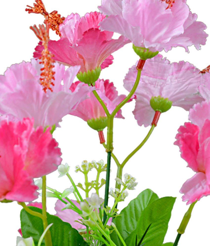 The Fancy Mart Hibiscus Artificial Flowers Bunch Pink: Buy ...