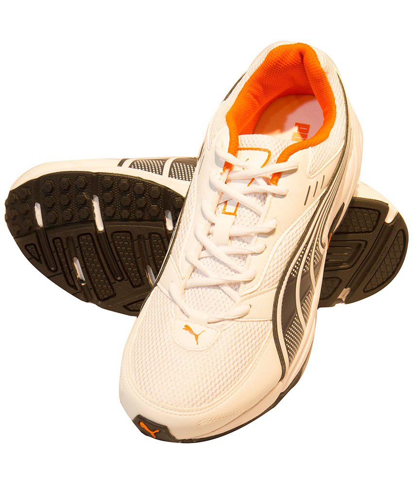 Puma Atom II Dp White & Orange Sports Shoes - Buy Puma Atom II Dp White ...