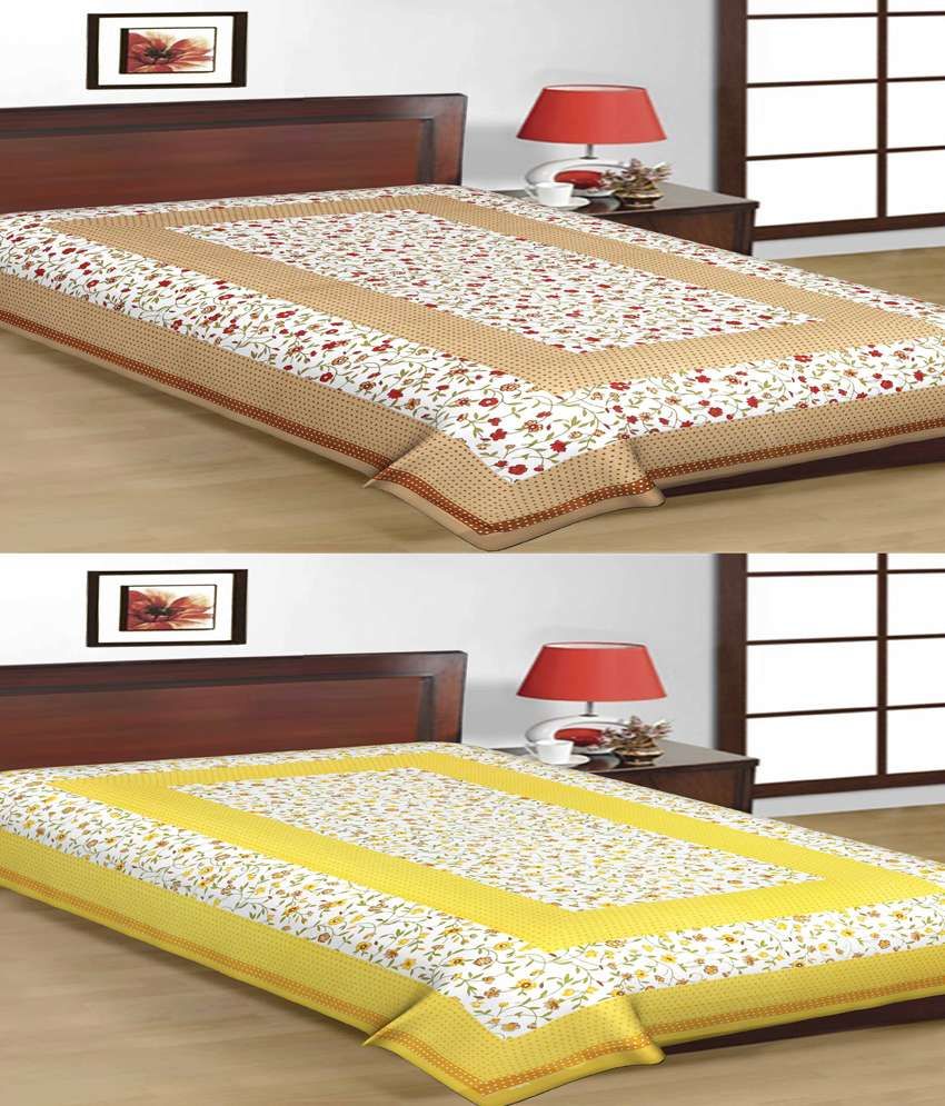 UniqChoice Jaipuri Traditional Printed Multicolor Cotton Single