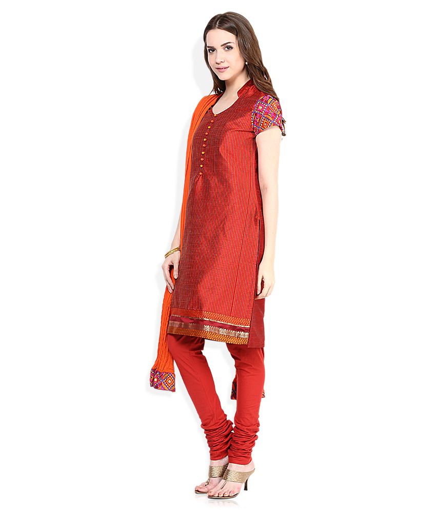 Biba Polyester Kurti With Churidar Stitched Suit Buy Biba Polyester