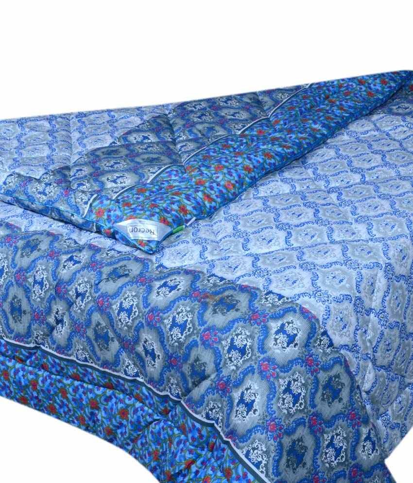 Recron Blue Polyester Double Quilt And Cover Buy Recron Blue