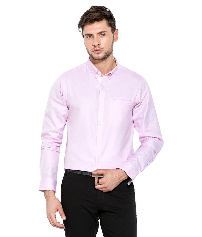 Mufti Pink Solid Shirt - Buy Mufti Pink Solid Shirt Online at Best ...