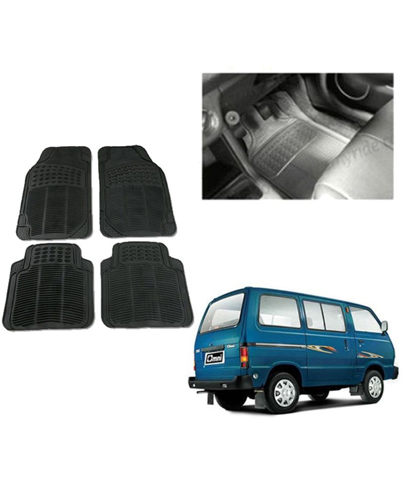 Allure Auto Black Rubber Car Mats For Maruti Omni Buy Allure Auto