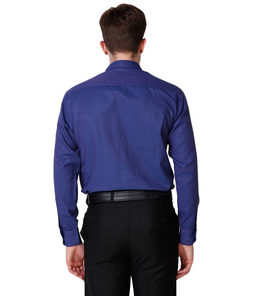 navy blue formal shirts for men