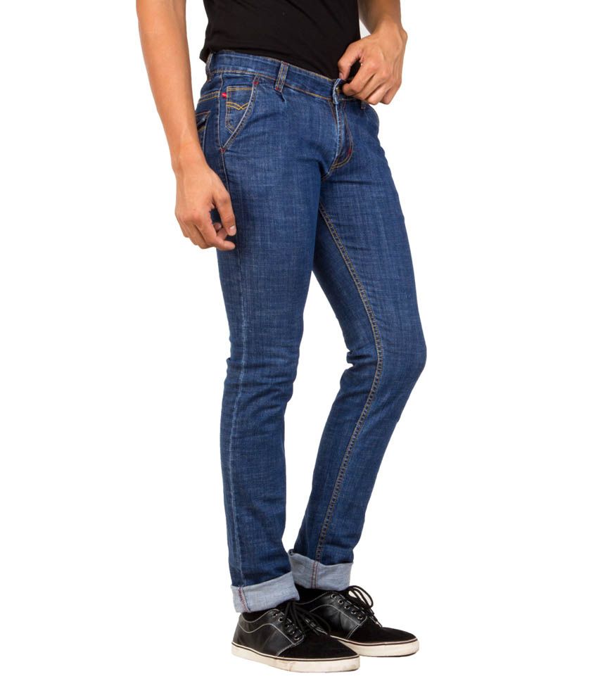 men's dark blue jeans slim fit